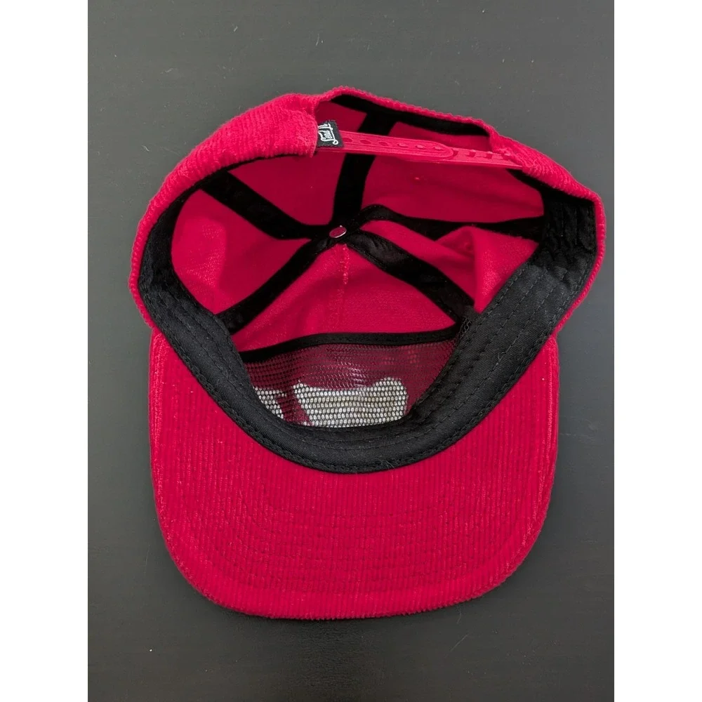 Send It Corduroy‎ Snapback Trucker Hat Red Script Logo OSFM